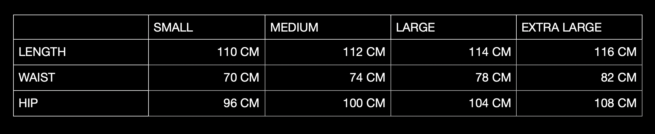 SIZING