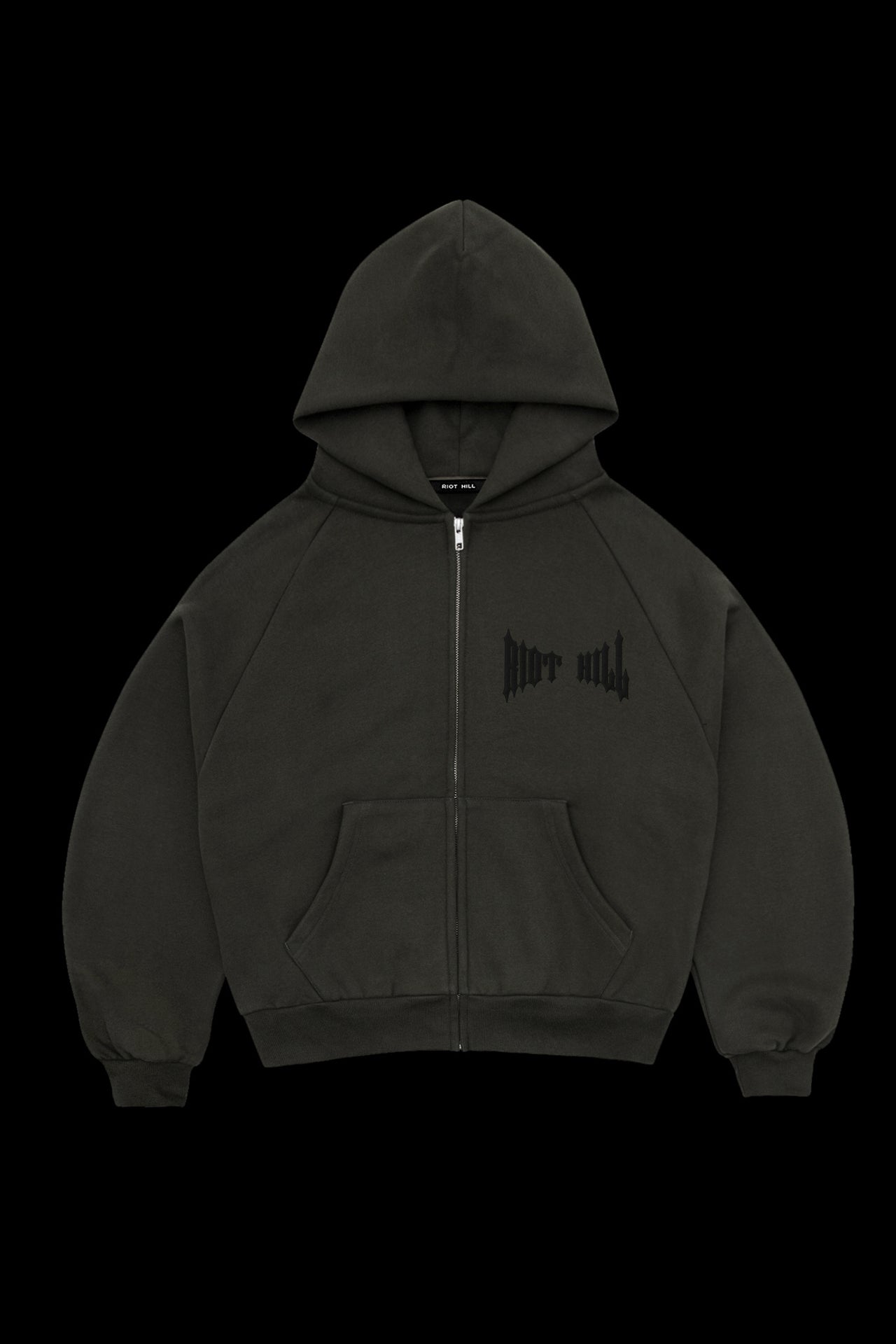 ARMY IRON ZIP-UP HOODED SWEATSHIRT