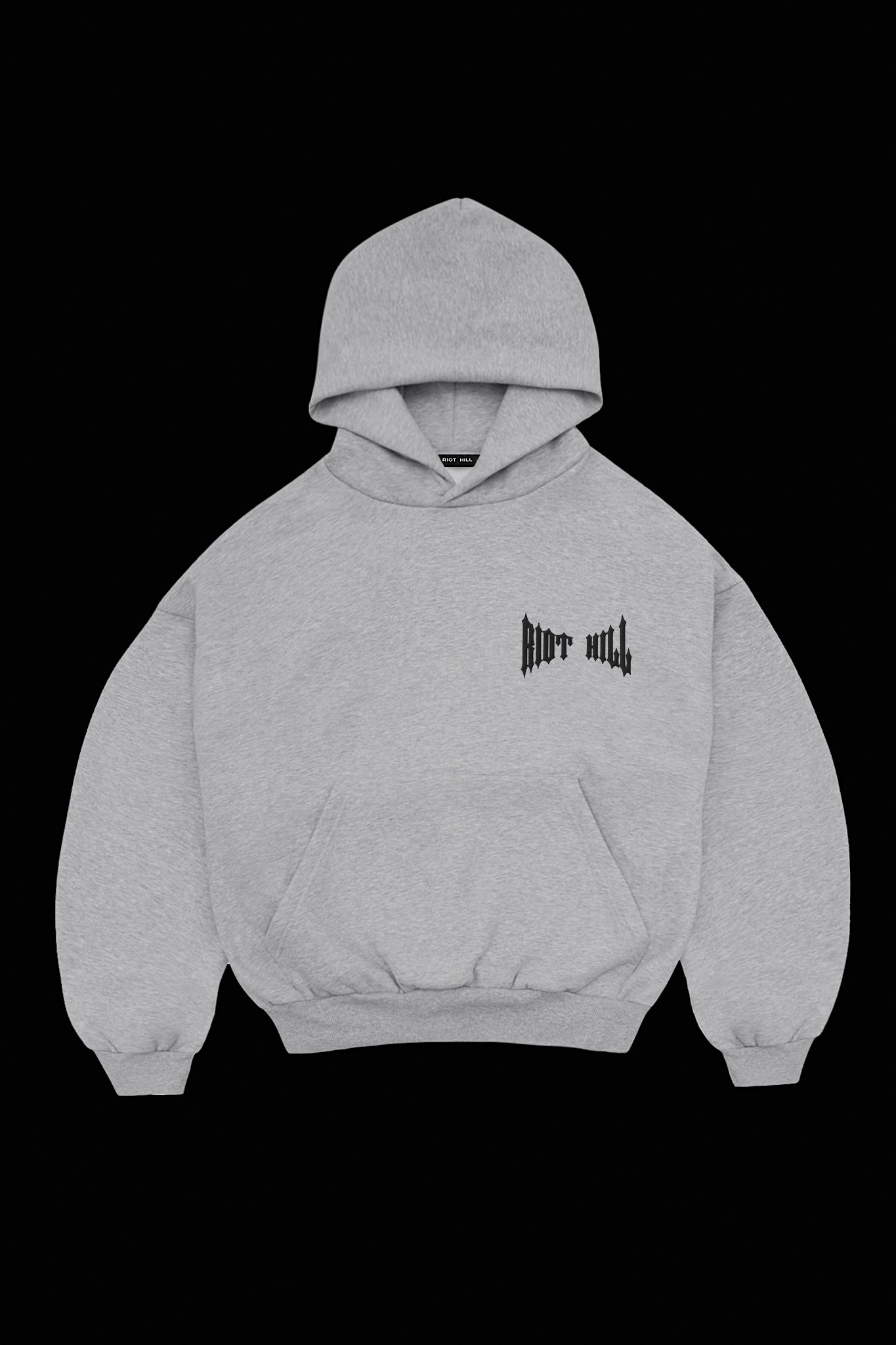 GREY/BLK IRON HOODED SWEATSHIRT - RIOT HILL
