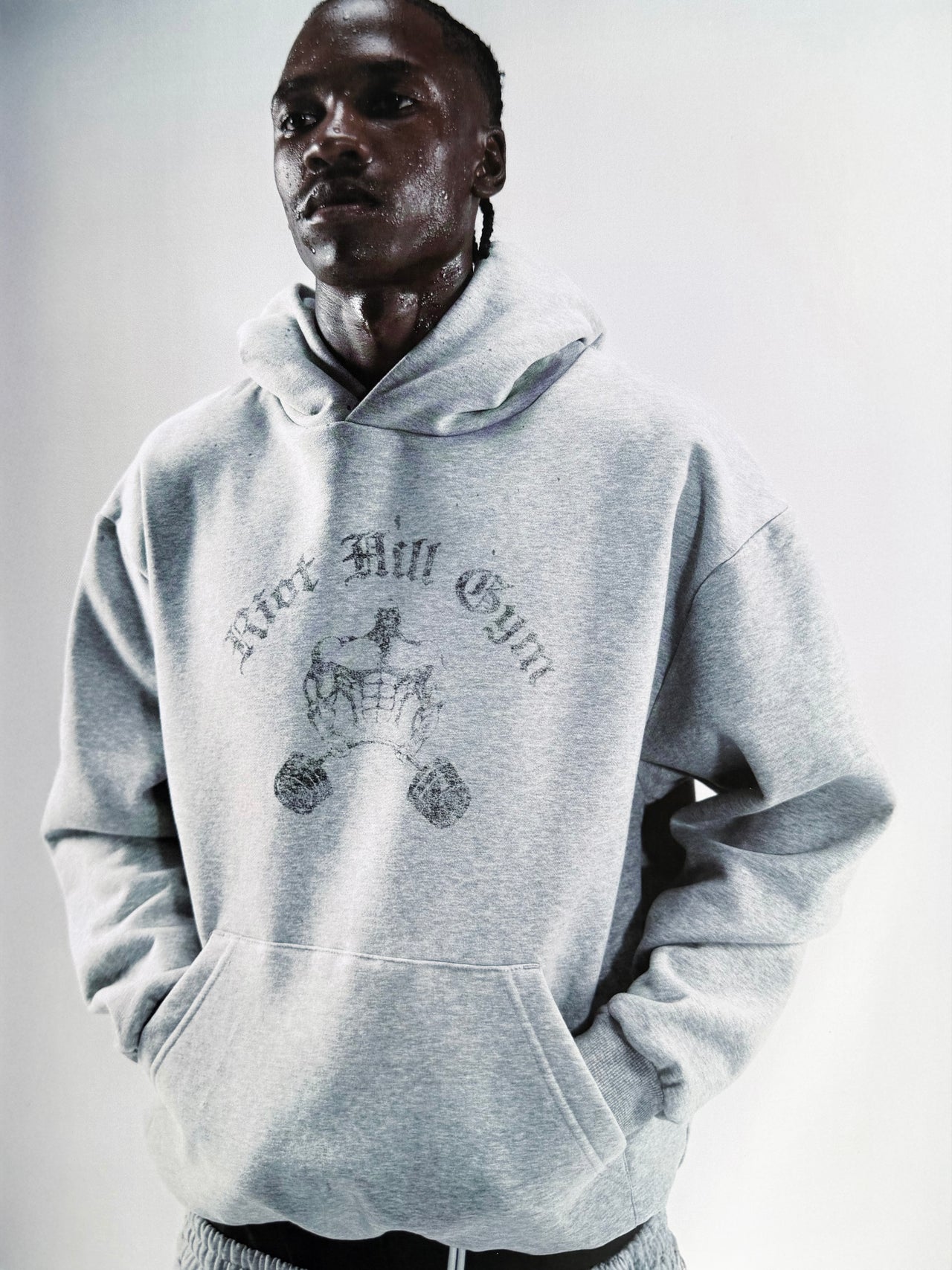 GREY RIOT HILL GYM HOODED SWEATSHIRT