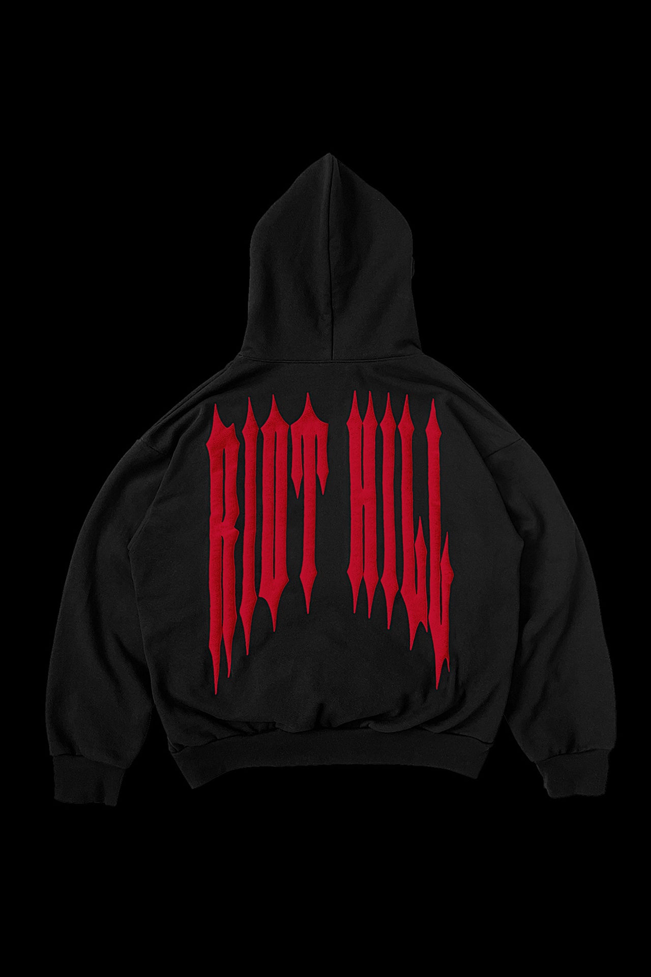 BLK/RED IRON HOODED SWEATSHIRT