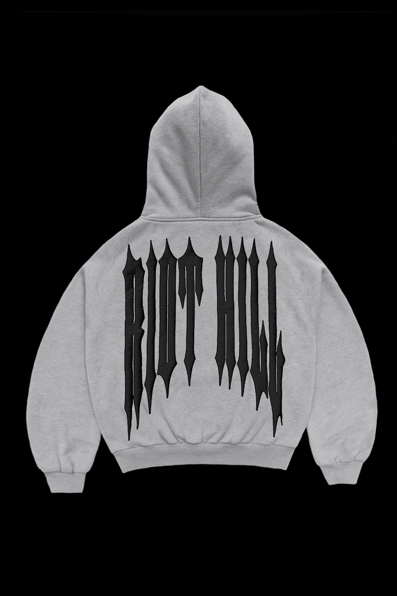 GREY/BLK IRON HOODED SWEATSHIRT