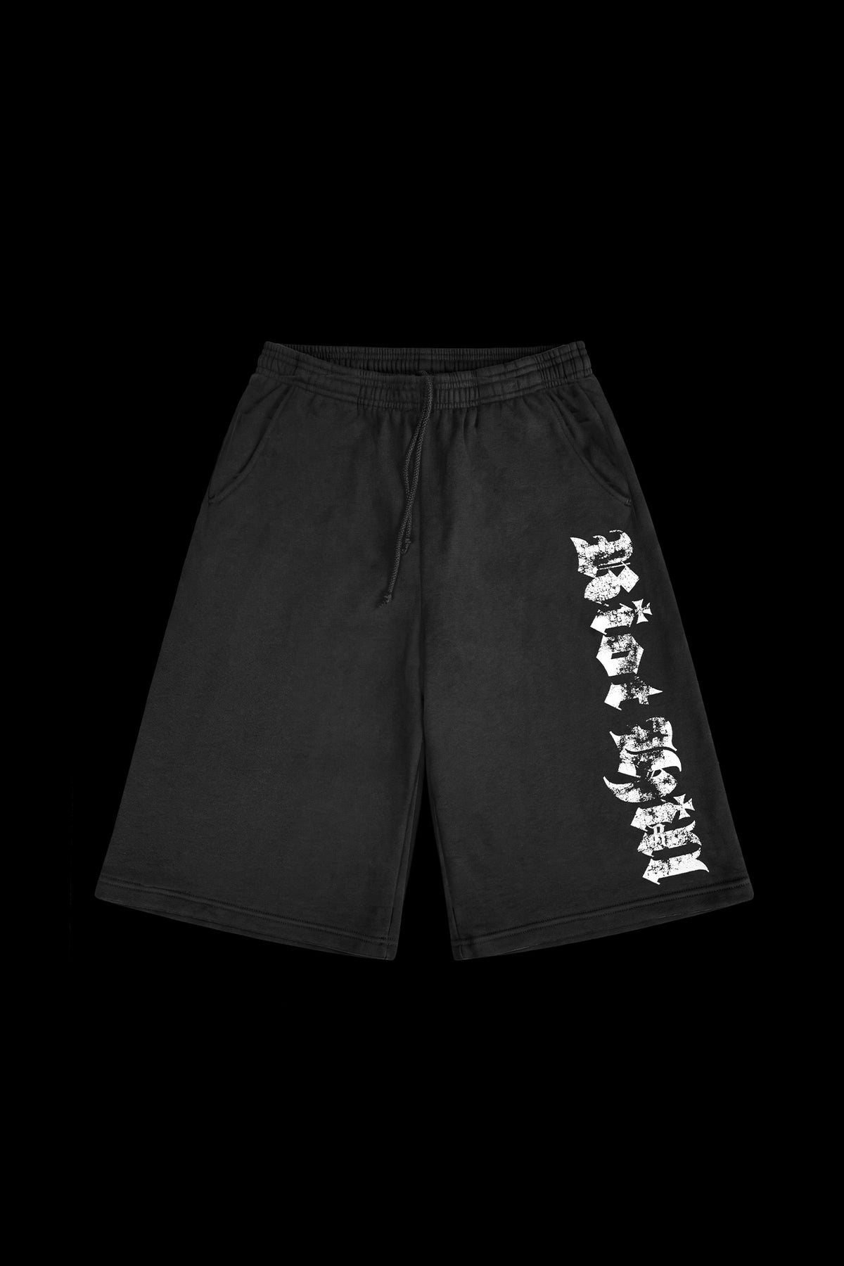 BLACK CAPRI SWEATSHORTS