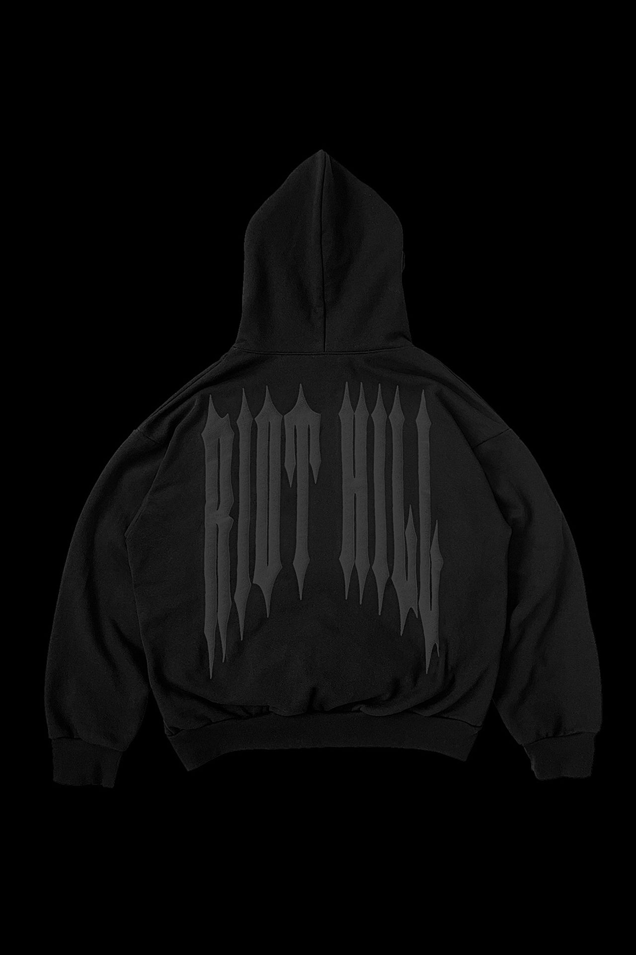 BLK/BLK IRON HOODED SWEATSHIRT