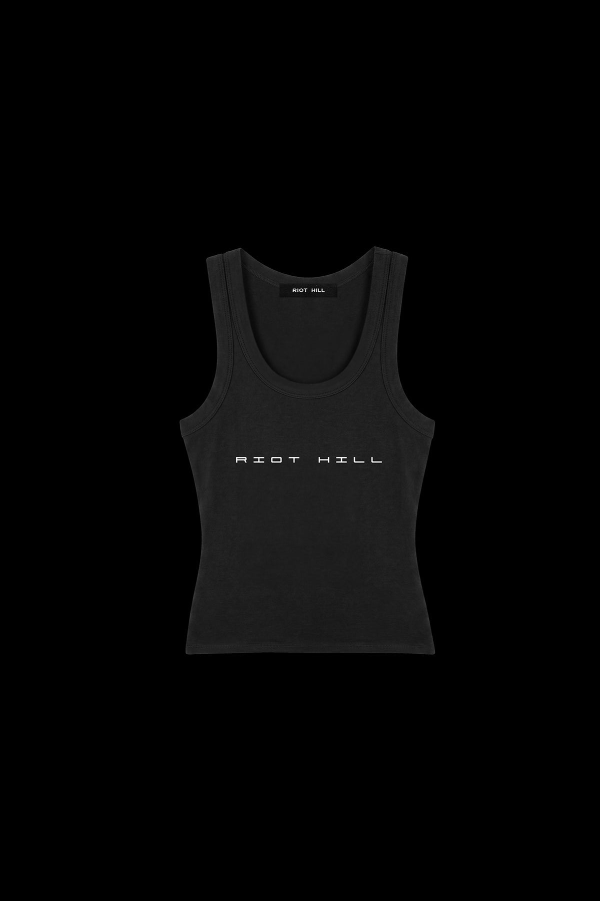 BLACK RH LOGO CROPPED TANK