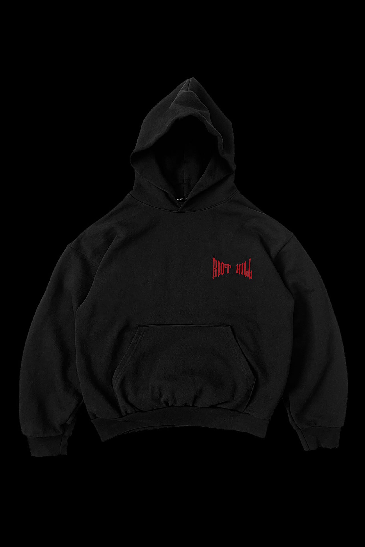 BLK/RED IRON HOODED SWEATSHIRT