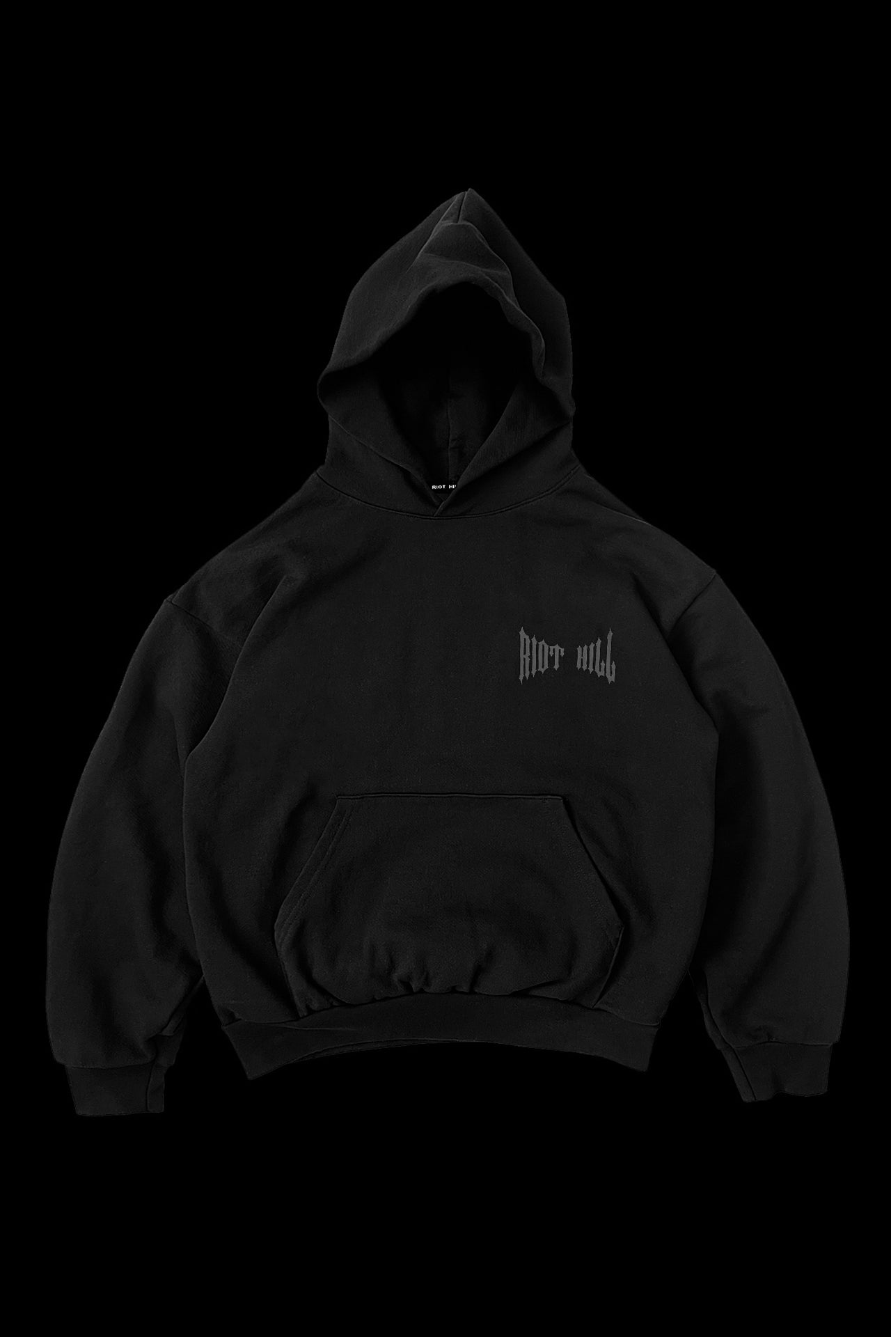 BLK/BLK IRON HOODED SWEATSHIRT